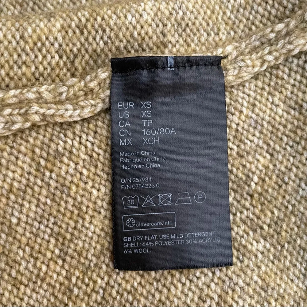 H&M Olive Green Oversized Knit Turtleneck Sweater XS